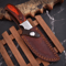 Hand Forged Knife Handmade D2 Steel Skinner 9 Overall Leather Wooden Handle Free Leather Sheat 2