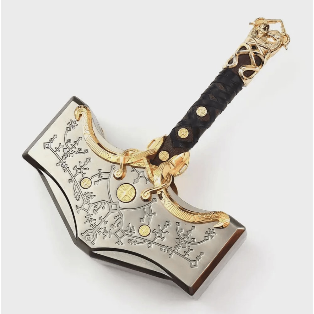 Hand Forged God Of War Hammer Ragnarok Mjolnir Replica Movie Replica Hammer 0