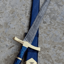 templar knight sword – handmade damascus steel, medieval sacred blade, christmas gift