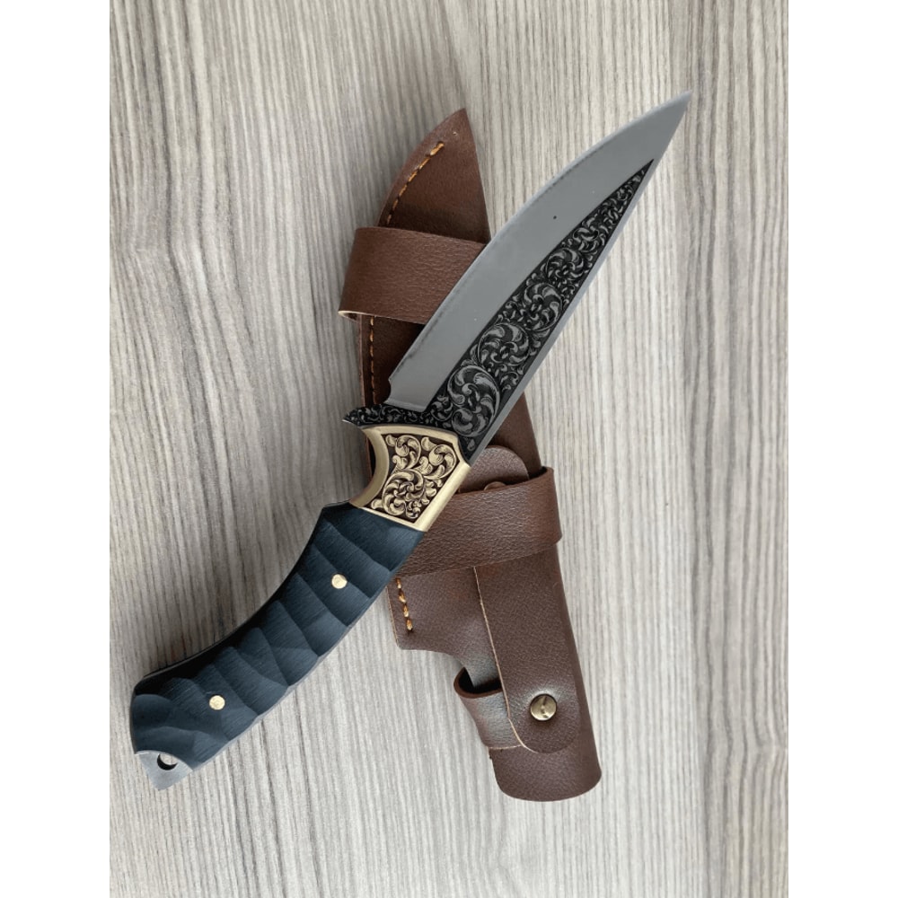 Handmade Bushcraft Knife Collectible Camping Knife With Leather Sheath Collectible Outdoor Gift 0