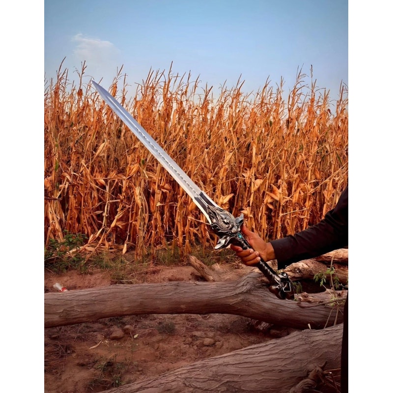 Anduin Wrynn Shalamayne Sword Replica 38 Inch High Carbon Steel WoW Cosplay Display W Wall Plaque 1