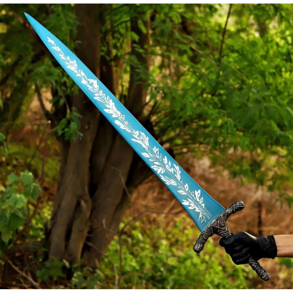 Glowing Blue Moonlight Great Sword Handcrafted Fantasy Collectors Display Blade 3