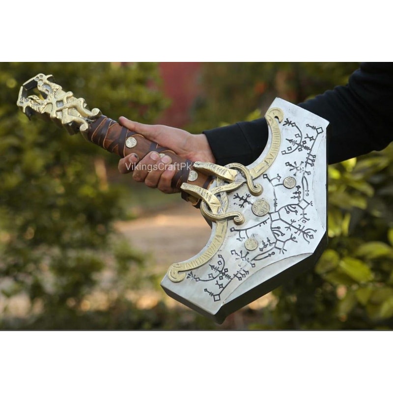 God Of War Thor Hammer 16 Inch Mjolnir Replica For Display Cosplay War Inspired Display Hammer 2