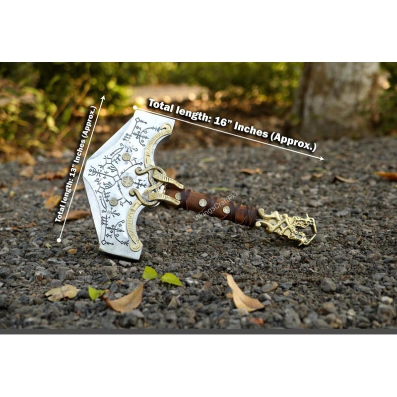 God Of War Thor Hammer 16 Inch Mjolnir Replica For Display Cosplay War Inspired Display Hammer 3