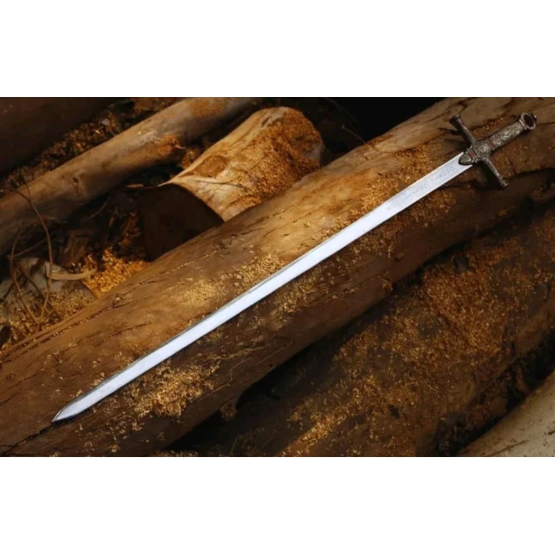 Fantasy Knight Sword 38 Inch Handcrafted Ornate Crossguard Blade Collector Display Blade 0