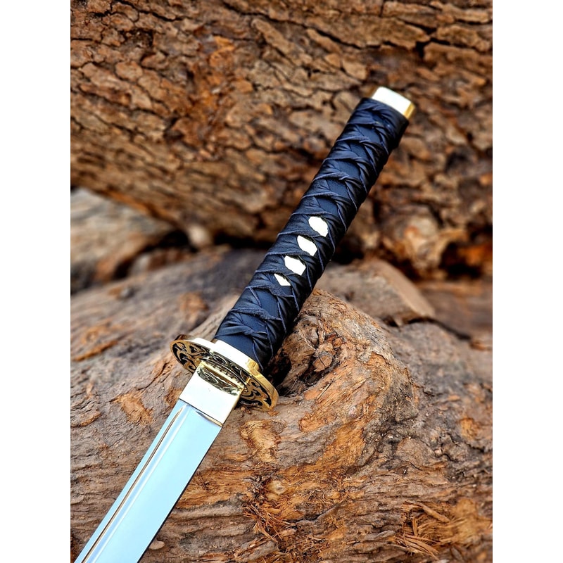 Handcrafted Samurai Katana Sword Full Tang Steel Blade Japanese Style Collector Decor 1