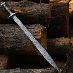 hand-forged damascus steel sword | custom handmade viking style full tang blade