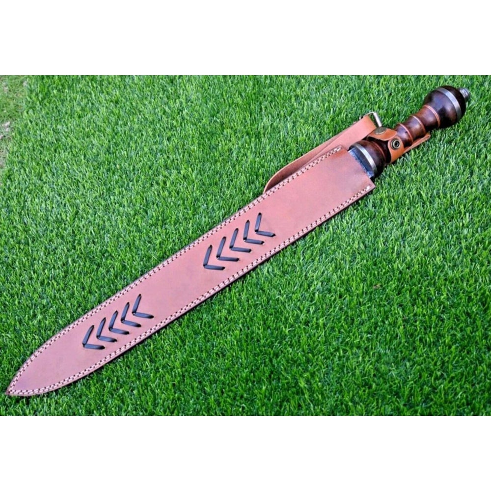 Roman Gladius Replica Handmade Damascus Steel With Leather Sheath Presentation Display 3