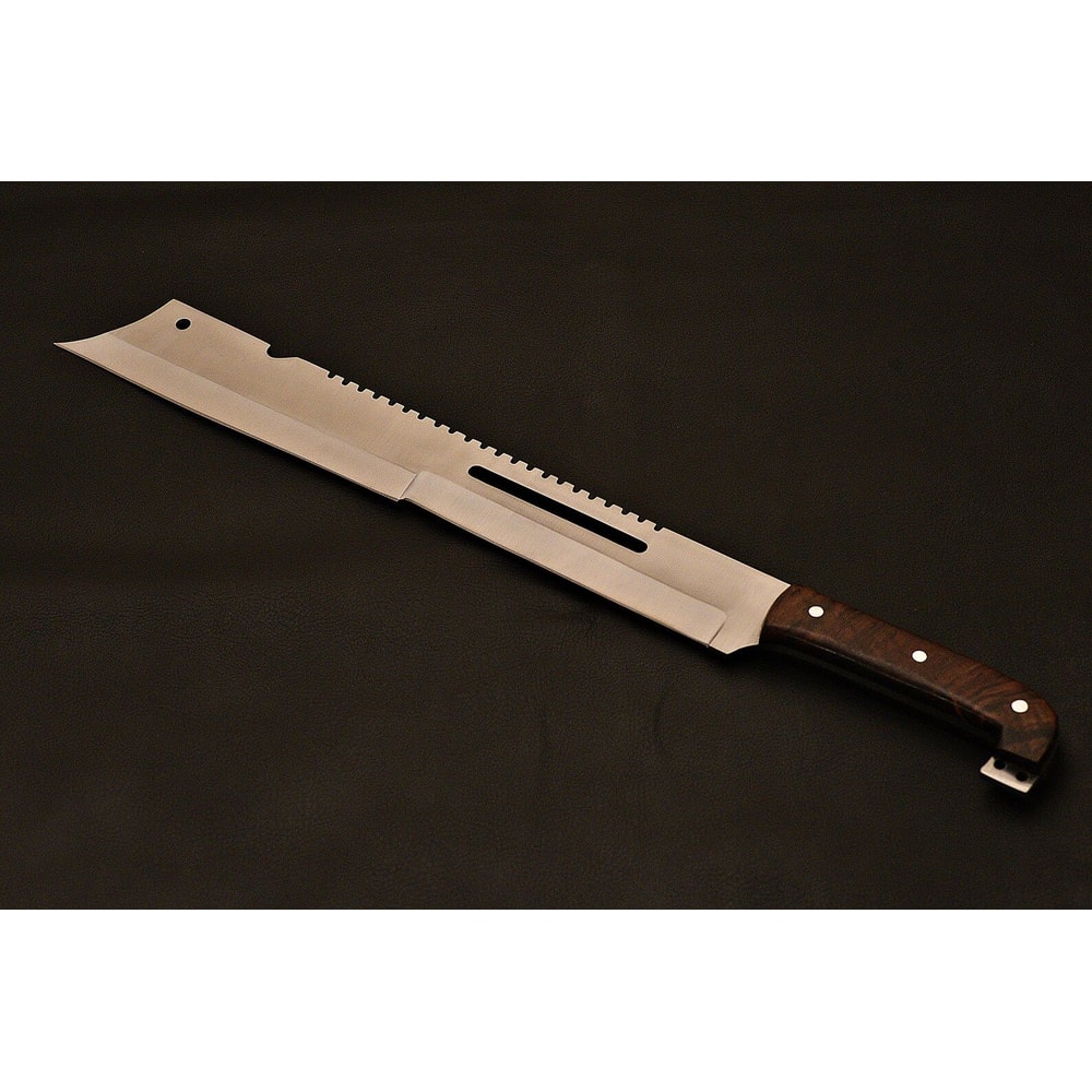 Survivor 1095 Carbon Steel Fixed Blade Knife Rosewood Handle With Leather Sheath Carbon Steel Kni 2