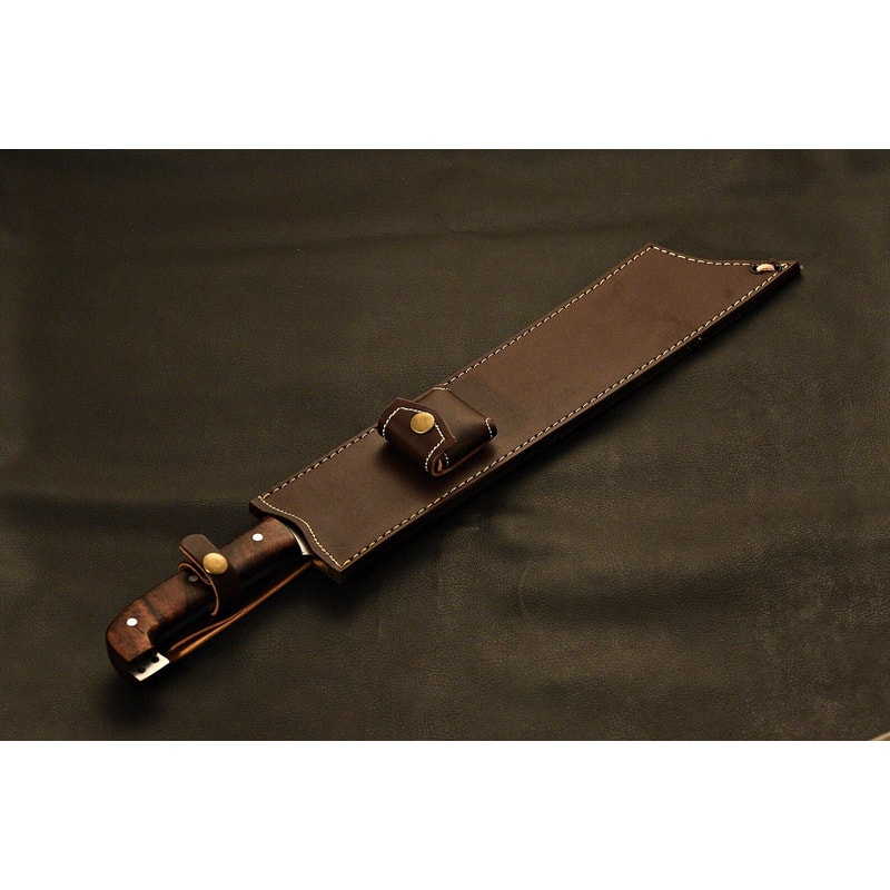 Survivor 1095 Carbon Steel Fixed Blade Knife Rosewood Handle With Leather Sheath Carbon Steel Kni 1