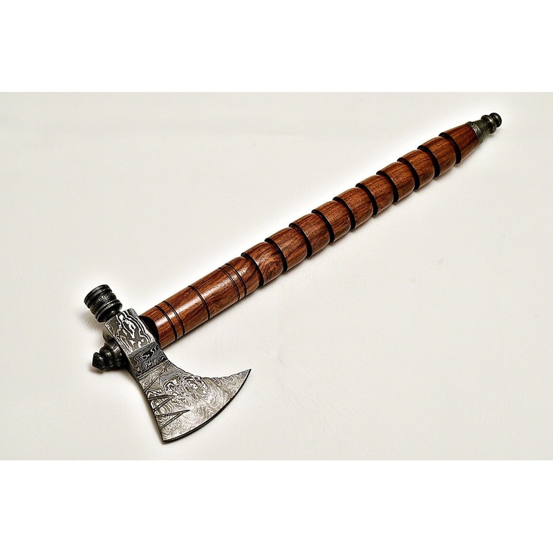 Custom Damascus Tomahawk Axe Rosewood Handle Father S Day Birthday Holiday Gift 3