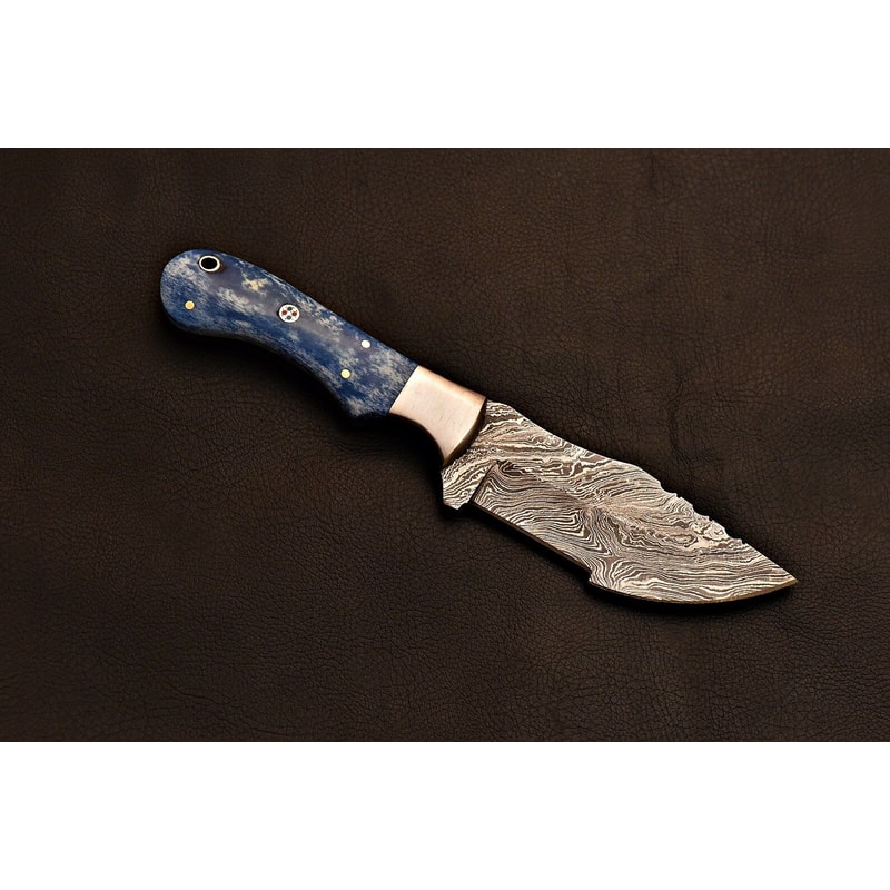 Handmade Damascus Steel Tracker Knife Fixed Blade With Leather Sheath Decorative Fantasy Blade 3