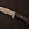 Bespoke Damascus Steel Knife Gray Wood Handle Fixed Blade Artisan Crafted 1