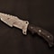 Bespoke Damascus Steel Knife Gray Wood Handle Fixed Blade Artisan Crafted 1