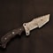 Bespoke Damascus Steel Knife Gray Wood Handle Fixed Blade Artisan Crafted 2