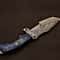 Premium Damascus Steel Field Knife Handcrafted Blue Wood Handle 1