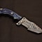 Premium Damascus Steel Field Knife Handcrafted Blue Wood Handle 3