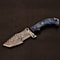 Premium Damascus Steel Field Knife Handcrafted Blue Wood Handle 4