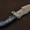 Premium Damascus Steel Field Knife Handcrafted Blue Wood Handle 5