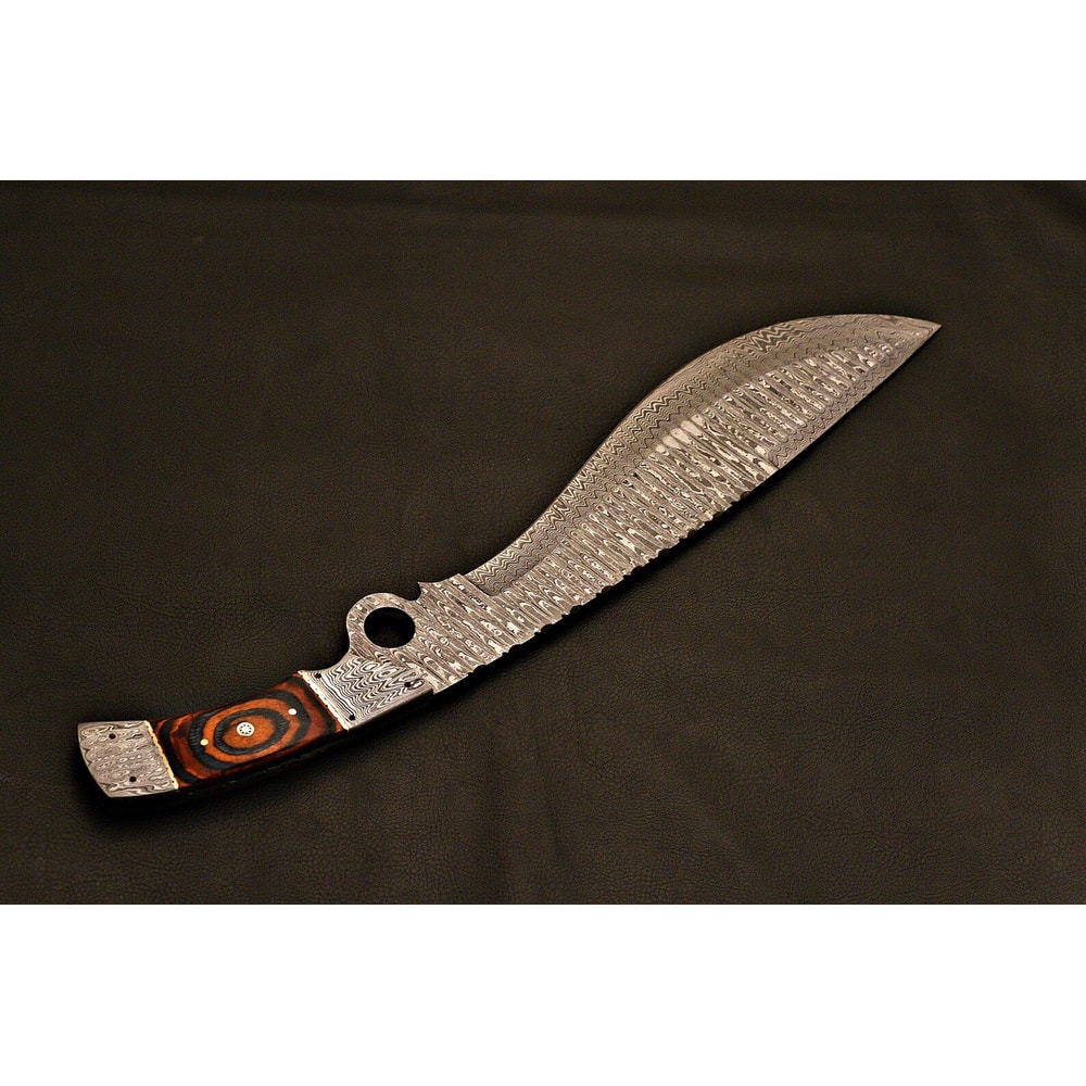 Custom Damascus Bowie Camping Knife With Genuine Leather Sheath Birthday Gifts Weeding GIFT 2