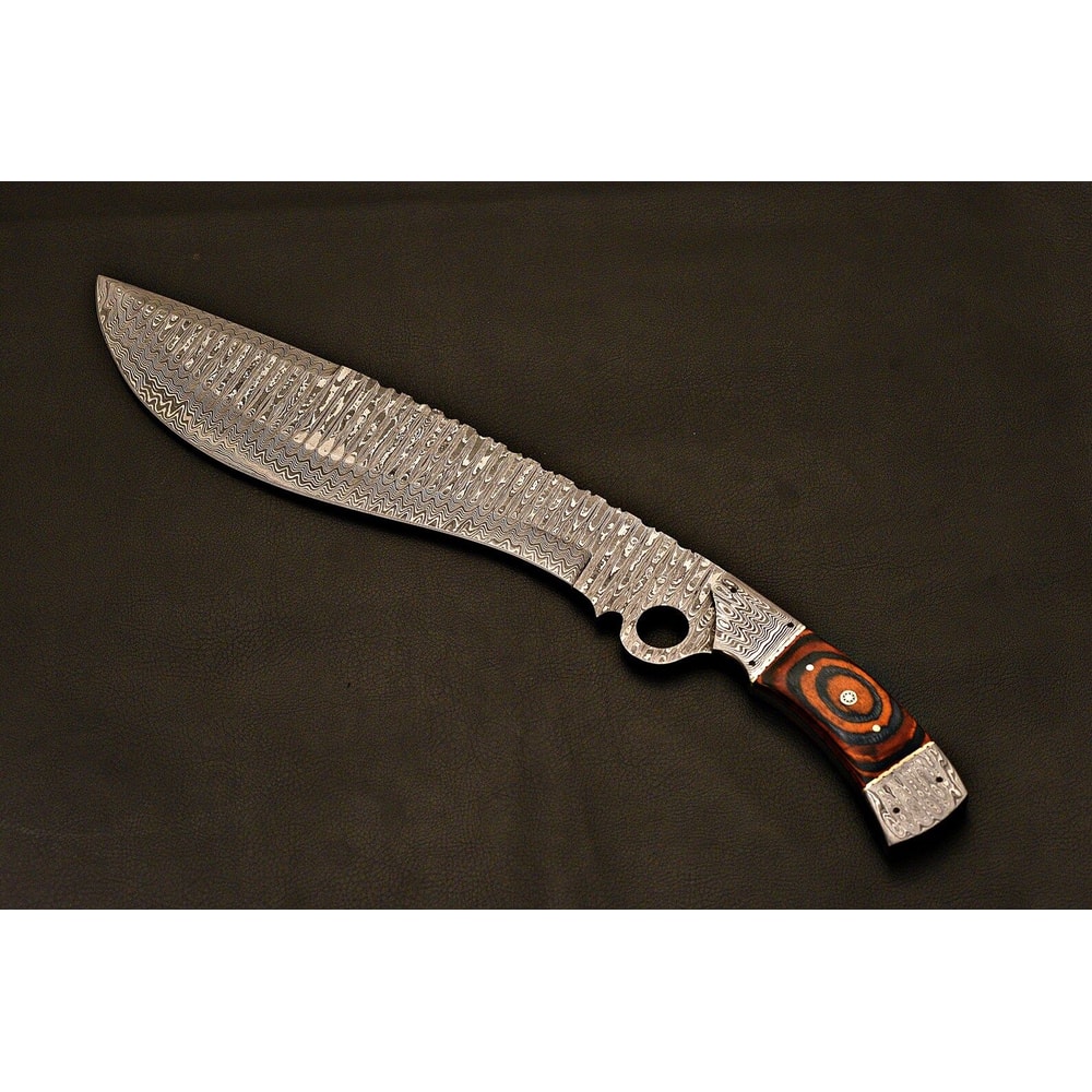 Custom Damascus Bowie Camping Knife With Genuine Leather Sheath Birthday Gifts Weeding GIFT 3