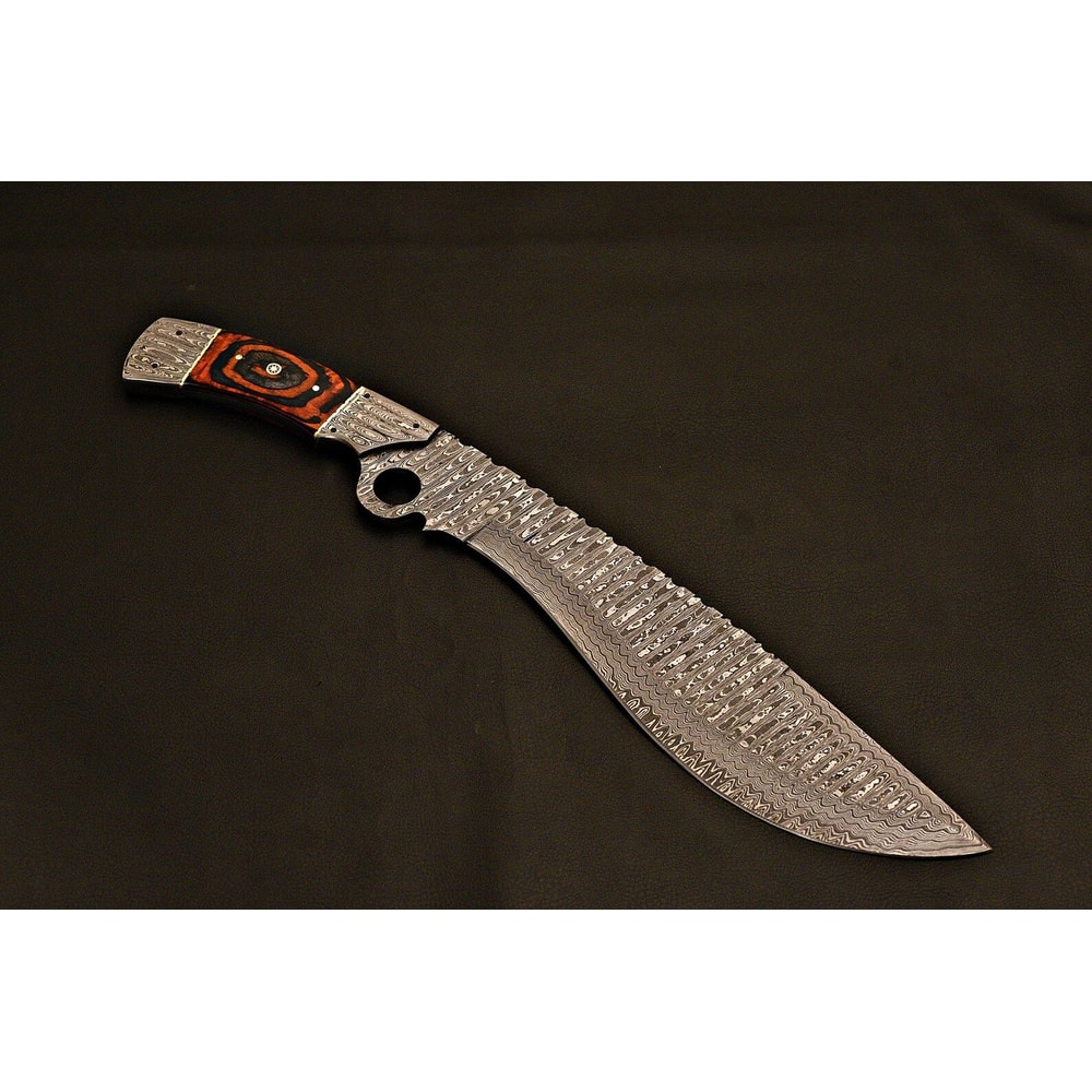 Custom Damascus Bowie Camping Knife With Genuine Leather Sheath Birthday Gifts Weeding GIFT 5