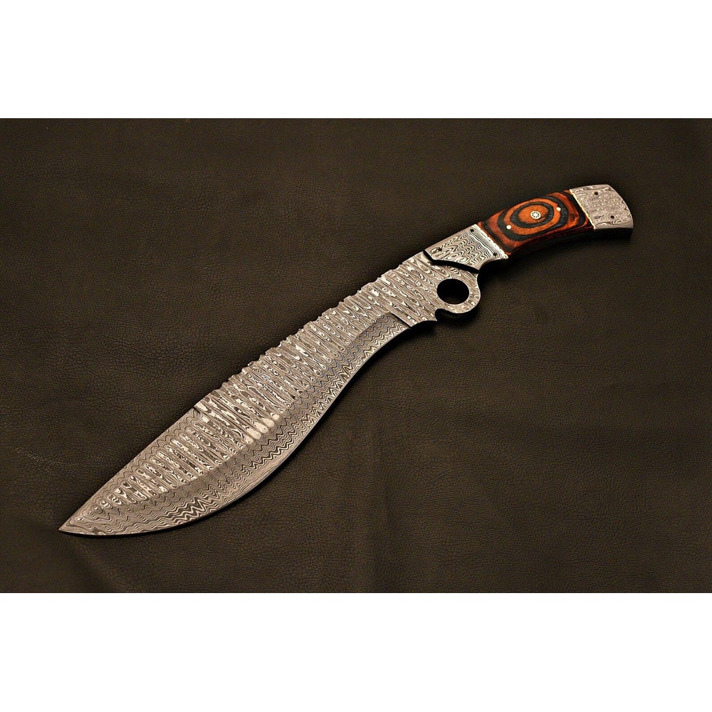 Custom Damascus Bowie Camping Knife With Genuine Leather Sheath Birthday Gifts Weeding GIFT 6