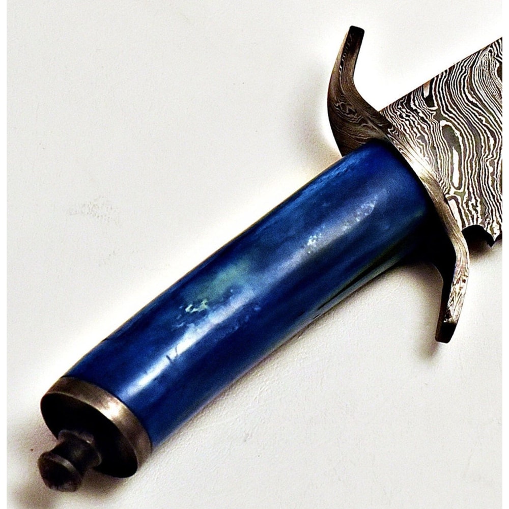 HandForged Damascus Knife Camel Bone Handle Fixed Blade Holiday Gifting 1