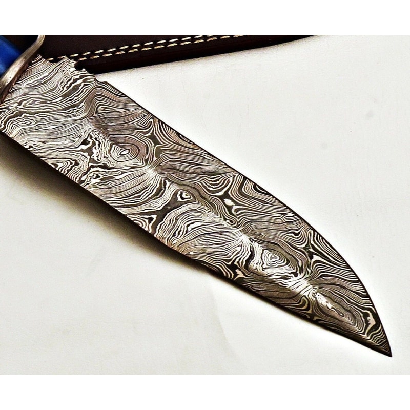 HandForged Damascus Knife Camel Bone Handle Fixed Blade Holiday Gifting 3