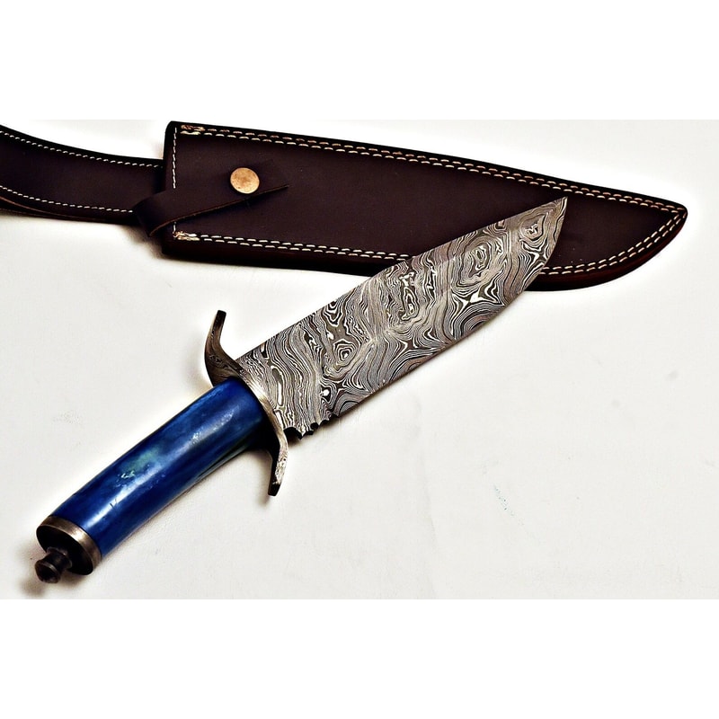 HandForged Damascus Knife Camel Bone Handle Fixed Blade Holiday Gifting 4