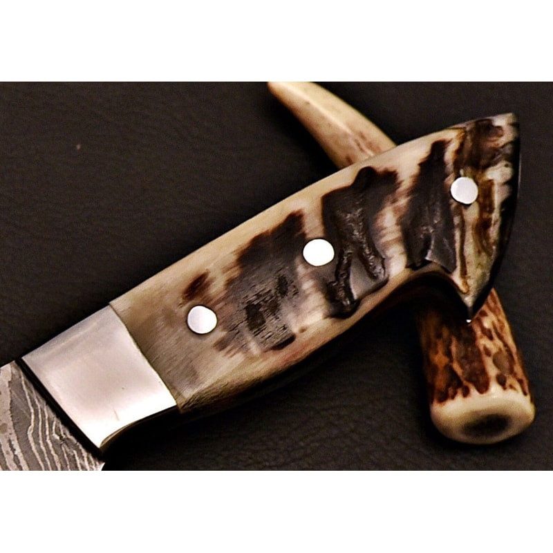Damascus Steel Cooking Knife Artisan Chef Blade With Ram Horn Handle Anniversary Gifts 4