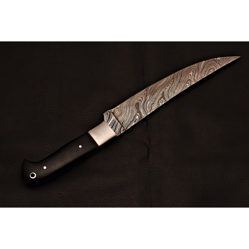 Handmade Damascus Chef Knife With Leather Sheath Premium Kitchen Gift 2