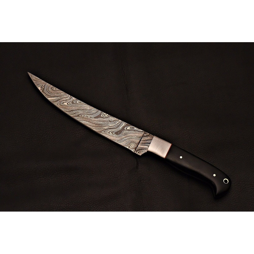 Handmade Damascus Chef Knife With Leather Sheath Premium Kitchen Gift 7