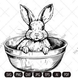 Easter Bunny SVG, Happy Easter svg, Spring svg, Rabbit SVG Cut file, Flower Bunny svg, Animal Face