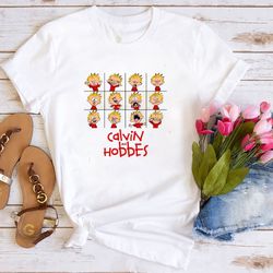 calvin and hobbes expressions american comic t-shirt, calvin and hobbes shirt, retro 90s cartoon shirt, funny shirt