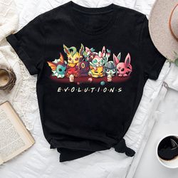eevee evolutions t-shirt, eevee friends shirt, pokemon eevee shirt fan gifts, eevee vintage shirt, eevee pokemon shirt