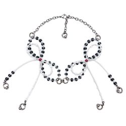 exclusive brutal bows necklace made of steel, hematite, and beads