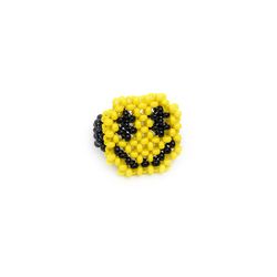 emoji ring made of czech beads unisex