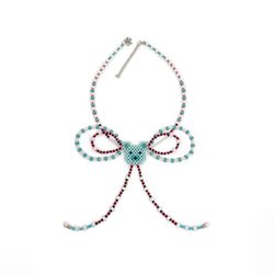 cute little turquoise bear choker necklace