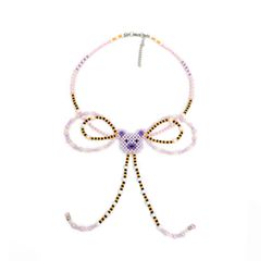 Cute little purple bear choker necklace