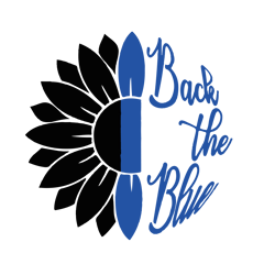 sunflower thin blue line svg, police svg, police thin blue line svg, blue lives matter, i've got your six svg, cut file