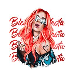 karol g red hair png, bichota karol g png, hand drawn karol g png, bichota svg, karol g tattoo svg, digital download-10