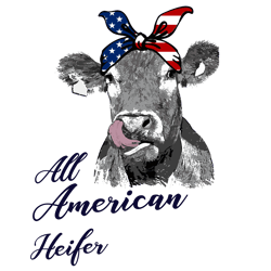 all american heifer svg, all american vector, fourth of july svg, 4th of july svg, patriotic svg, digital download