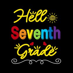 hello seventh grade svg,cute kids back to school 7th grade design svg, hand lettered svg, blot and ink, digital download