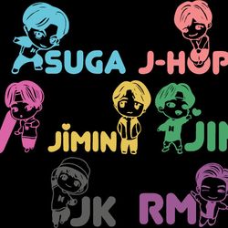 adorable 7 different tinytan bts svg, kpop star svg, adorable tinytan svg, png dxf eps file, digital download