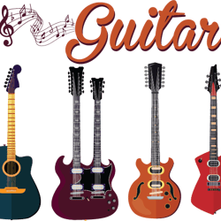 guitar svg, guitar monogram svg files for silhouette, cameo and cricut by doodle cloud studio, thehungry svg, cut file