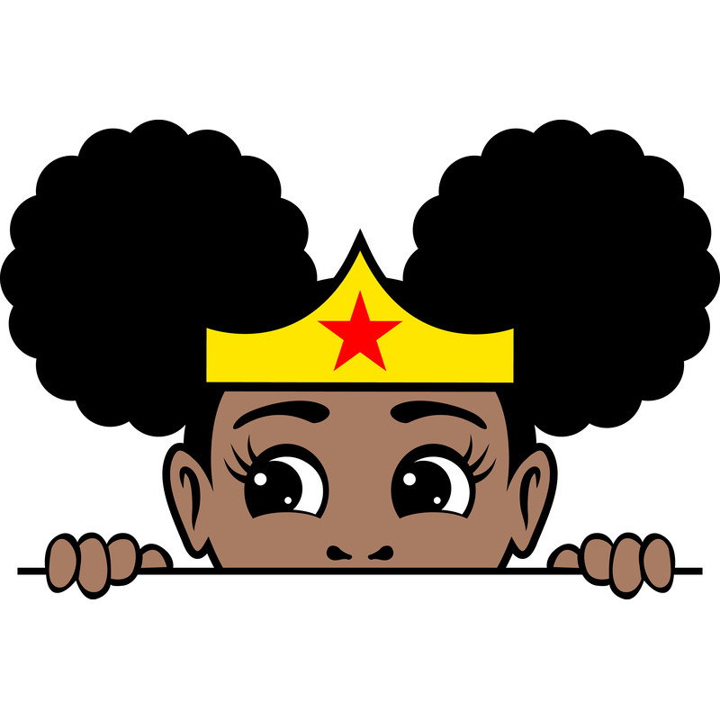 AFRO PUFF WONDER WOMAN GIRL - PEEKABOO.png