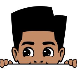 peekaboo boy svg, black man svg, afro man svg file, afro boy svg, black man clipart, digital download-1