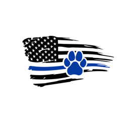 distressed thin blue line dog paw flag svg, distressed flag svg, police svg, police thin blue line svg, cut file
