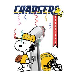 Snoopy Champions Los Angeles Chargers NFL Svg, Football Team Svg, NFL Team Svg, Sport Svg, Digital download